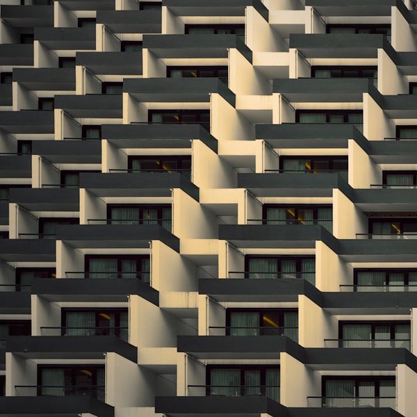 Symmetrical building facade